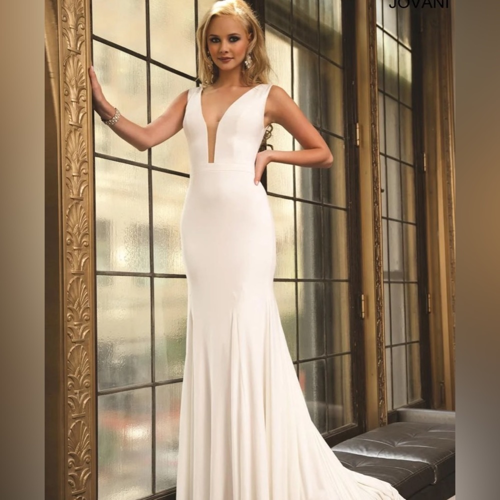 Jovani White Dress 22884